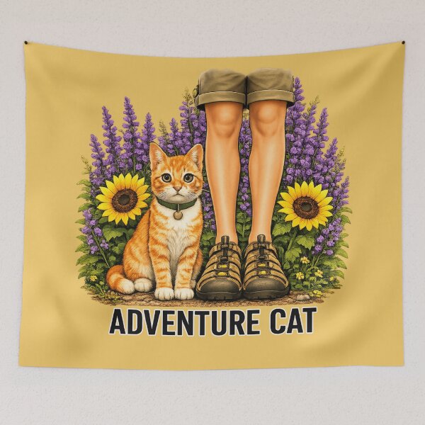 Item preview, Adventure Cat Walking with her Favorite Human Friend designed and sold by Northcrest Co..