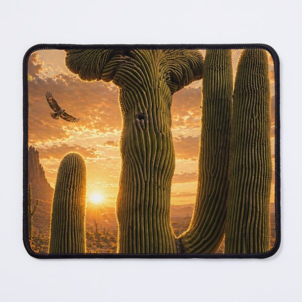 Item preview, Desert Crown at Golden Hour – Crested Saguaro in Cinematic Light designed and sold by Kimberly Palmer.