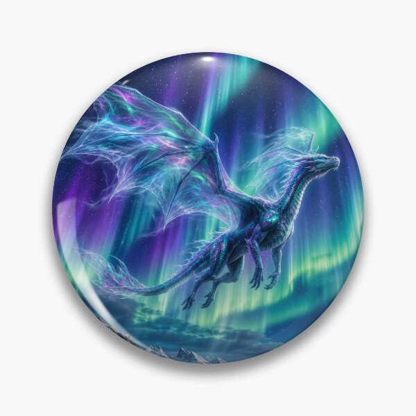 Item preview, Aurora Dragon Beneath Northern Lights | Celestial Ice Dragon Fantasy Art designed and sold by DrakariArt.