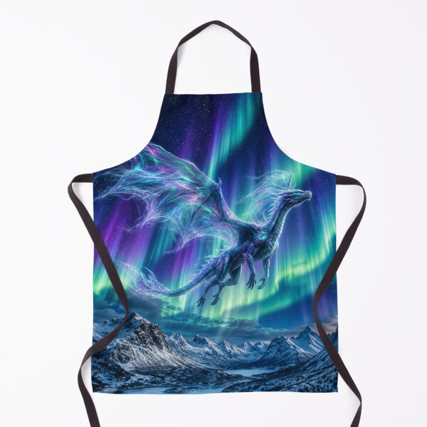 Item preview, Aurora Dragon Beneath Northern Lights | Celestial Ice Dragon Fantasy Art designed and sold by DrakariArt.