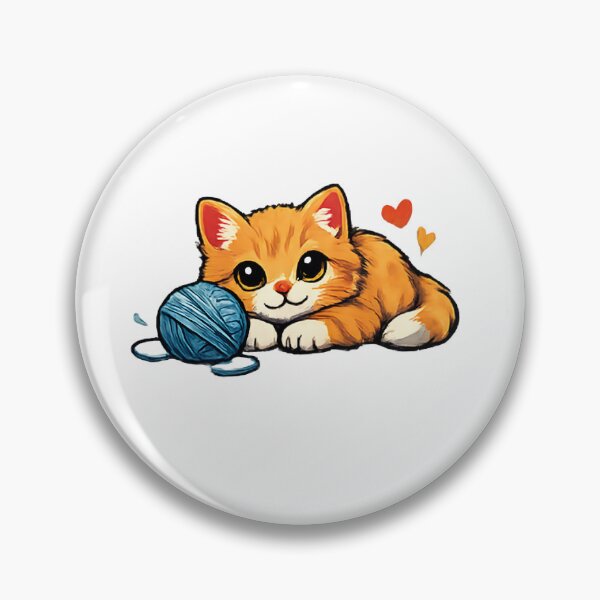 Item preview, Cute Orange Kitten with Yarn Ball | Kawaii Cat Lover Gift-Cute Kitten with Yarn Ball – Adorable Cat Lover Design designed and sold by vansaidshop ⭐⭐⭐⭐⭐.