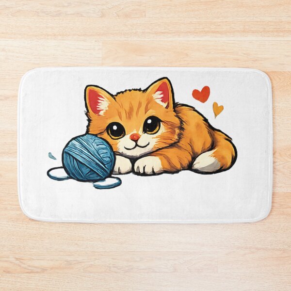 Item preview, Cute Orange Kitten with Yarn Ball | Kawaii Cat Lover Gift-Cute Kitten with Yarn Ball – Adorable Cat Lover Design designed and sold by vansaidshop ⭐⭐⭐⭐⭐.