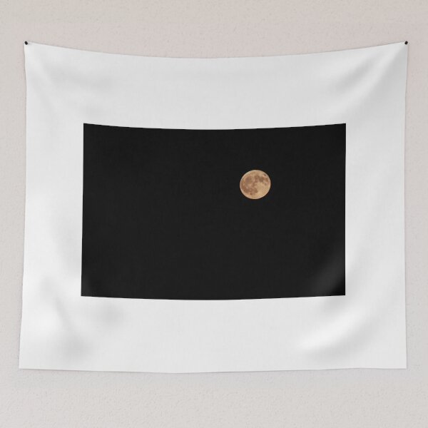 Item preview, Orange Full Moon Rising Against a Clear Black Night Sky With Visible Lunar Craters designed and sold by Nmallia.