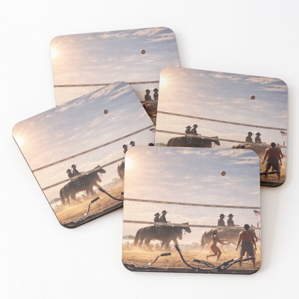 Item preview, Mounted Patrol at Sunset Volleyball designed and sold by Kimberly Palmer.