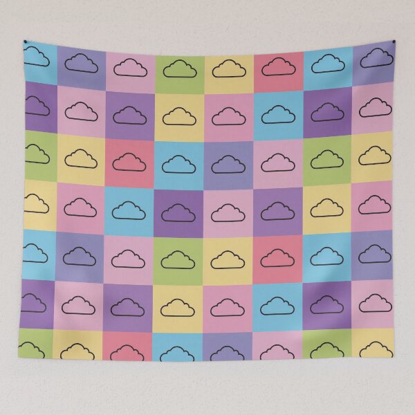 Item preview, Baby pink patchwork with clouds designed and sold by uunaa.