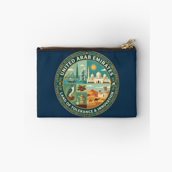 Item preview, UAE United Arab Emirates Illustration Travel Art Badge designed and sold by KrisSidDesigns.