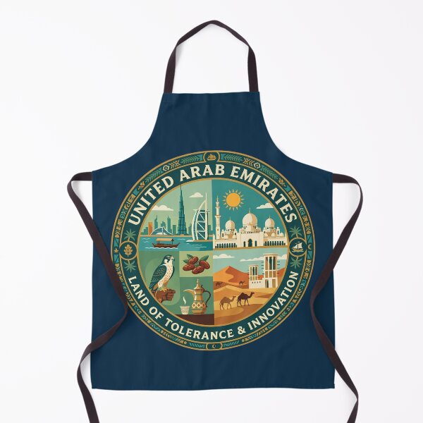 Item preview, UAE United Arab Emirates Illustration Travel Art Badge designed and sold by KrisSidDesigns.