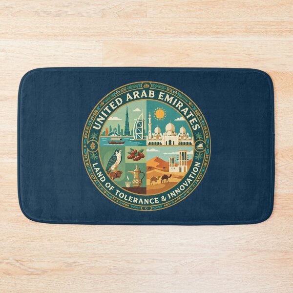 Item preview, UAE United Arab Emirates Illustration Travel Art Badge designed and sold by KrisSidDesigns.