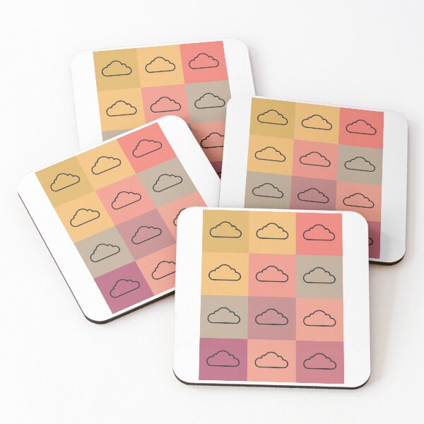 Item preview, Orange patchwork with clouds designed and sold by uunaa.