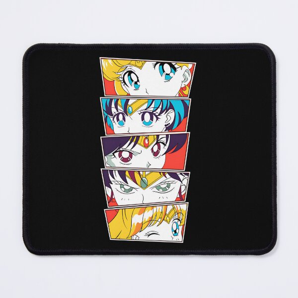 Item preview, Sailor Moon and Scouts Close Up Eyes in Vibrant Red Background designed and sold by yresa.