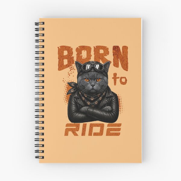 Item preview, British Shorthair Cat Biker Design – Born To Ride Funny Motorcycle British Shorthair Print designed and sold by PixelsPaws.