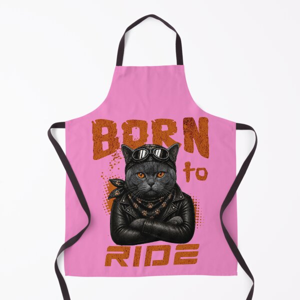 Item preview, British Shorthair Cat Biker Design – Born To Ride Funny Motorcycle British Shorthair Print designed and sold by PixelsPaws.