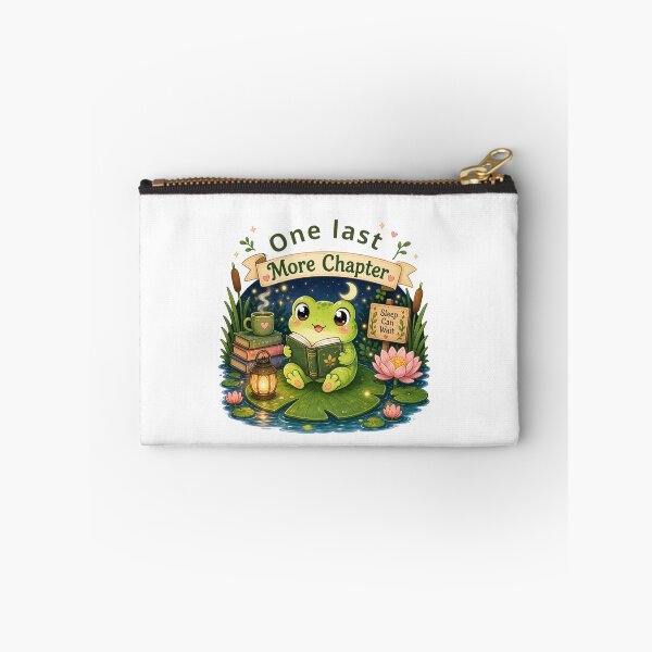Item preview, One Last Chapter – Cute Frog Reading at Night designed and sold by MotylekAnia.