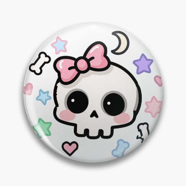 Item preview, Cute Kawaii Skull Pink Bow Pastel Goth Sticker designed and sold by Sovira Studio .