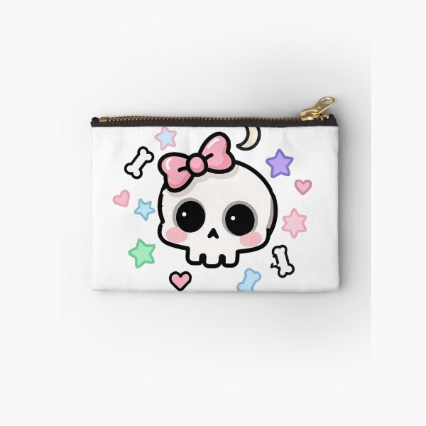 Item preview, Cute Kawaii Skull Pink Bow Pastel Goth Sticker designed and sold by Sovira Studio .