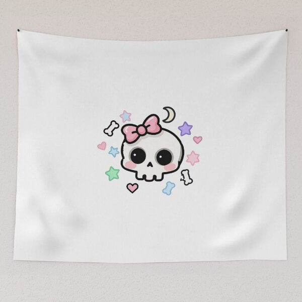 Item preview, Cute Kawaii Skull Pink Bow Pastel Goth Sticker designed and sold by Sovira Studio .