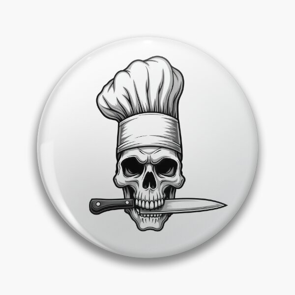 Item preview, Skull Chef Tattoo designed and sold by DroneWorks Creative.