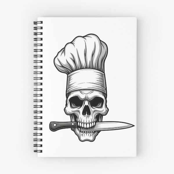 Item preview, Skull Chef Tattoo designed and sold by DroneWorks Creative.