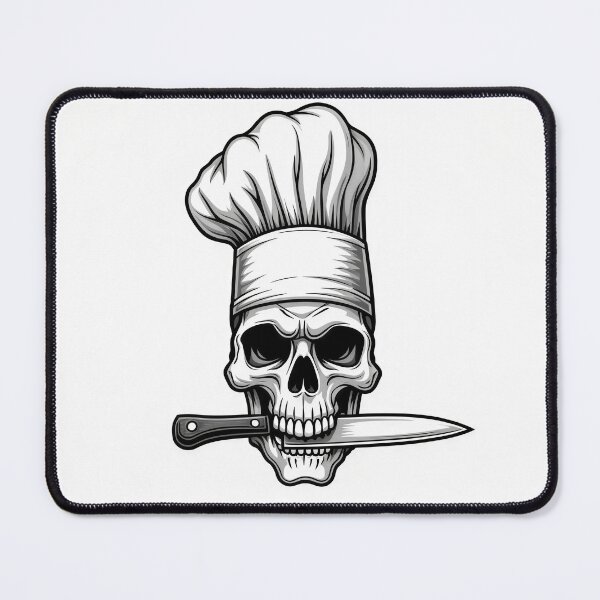 Item preview, Skull Chef Tattoo designed and sold by DroneWorks Creative.