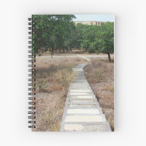 Item preview, Curving Boardwalk Path Through Dry Meadow Leading Into Green Trees And Historic Stone Walls designed and sold by Nmallia.