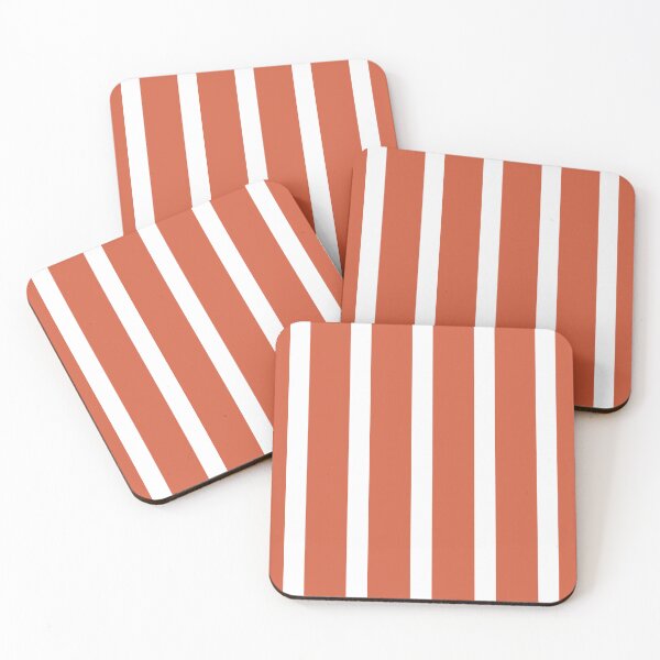 Item preview, Terracotta and White Vertical Stripes Pattern designed and sold by Anna Studio Co.