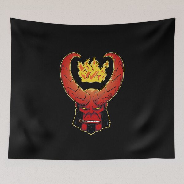 Item preview, Hellboy Wearing  Crown of Fire designed and sold by blacksnowcomics.