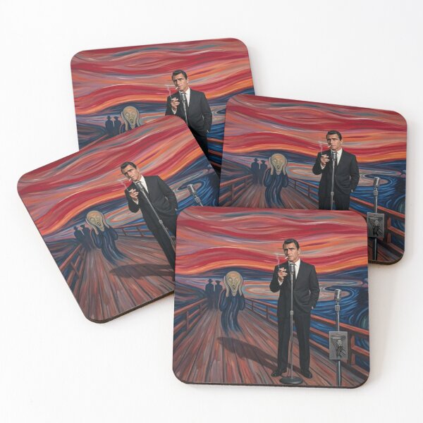 Item preview, Rod Serling standing inside Edvard Munch's Painting of the Scream designed and sold by Halifaxartguy.