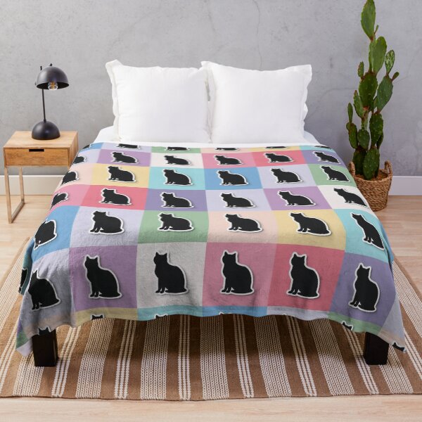 Item preview,  Rainbow patchwork black cat designed and sold by uunaa.