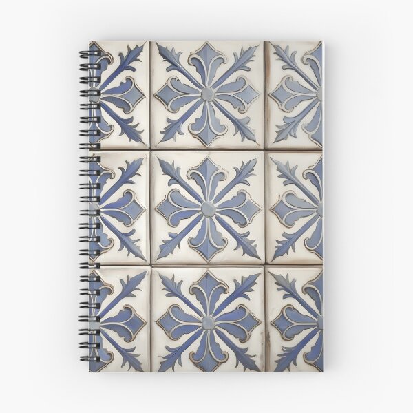 Item preview, Antique Blue Fleur-de-Lis Ceramic Tile Pattern | Vintage Mediterranean Shabby Chic Mosaic | Rustic Lisbon Coastal Art designed and sold by SergioMiklos.