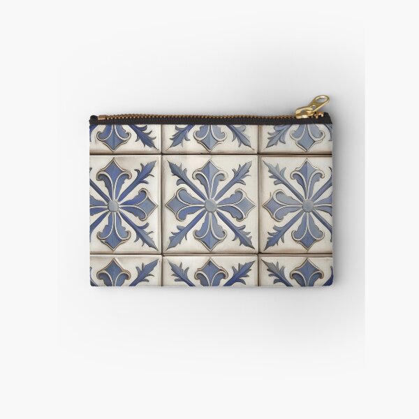 Item preview, Antique Blue Fleur-de-Lis Ceramic Tile Pattern | Vintage Mediterranean Shabby Chic Mosaic | Rustic Lisbon Coastal Art designed and sold by SergioMiklos.