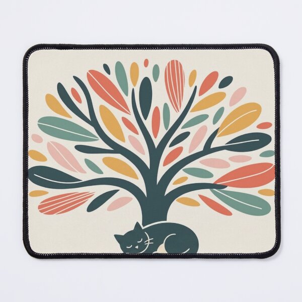 Item preview, Sleeping Cat Under Tree Spiral Notebook – Boho Colorful Tree of Life Cat Lover Journal Writing Notebook designed and sold by IconicDesignsXd.