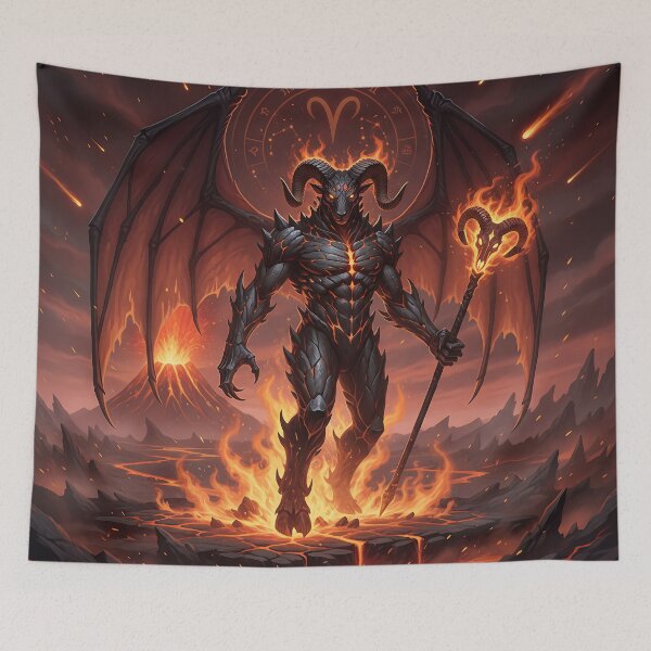Item preview, Aries Demon Lord | Fiery Zodiac Fantasy Art designed and sold by athanasioungr.