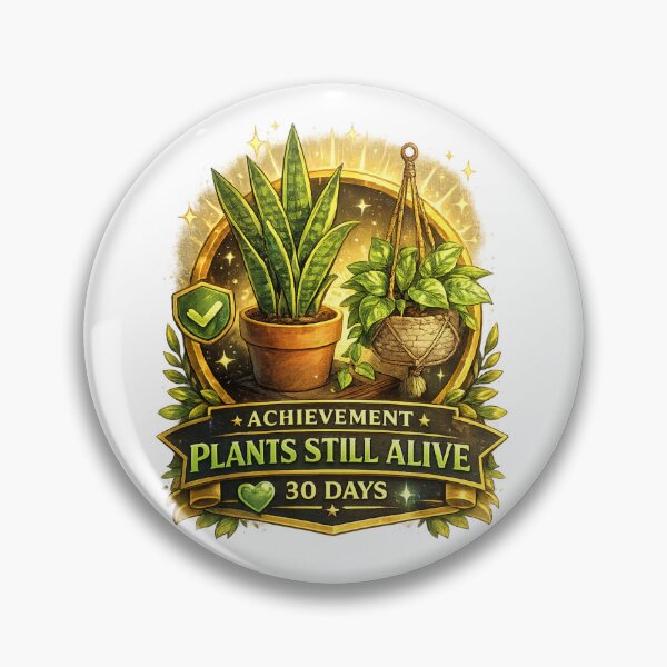 Item preview, Plants Still Alive: 30 Days | Houseplant Parent Achievement Badge | Funny Plant Lover Design designed and sold by MrDev.