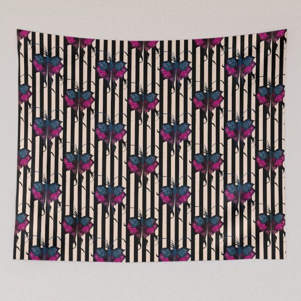 Item preview, Vintage Gothic Butterfly Stripe Pattern designed and sold by VirtuallyCreativ .