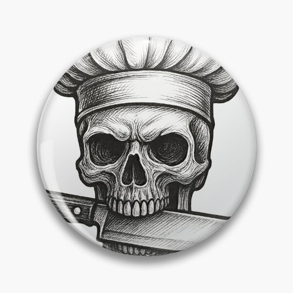 Item preview, Skull Chef Tattoo designed and sold by DroneWorks Creative.