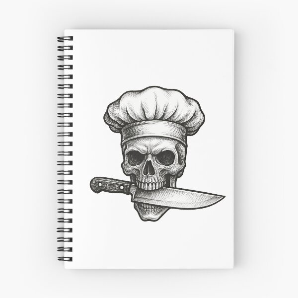 Item preview, Skull Chef Tattoo designed and sold by DroneWorks Creative.