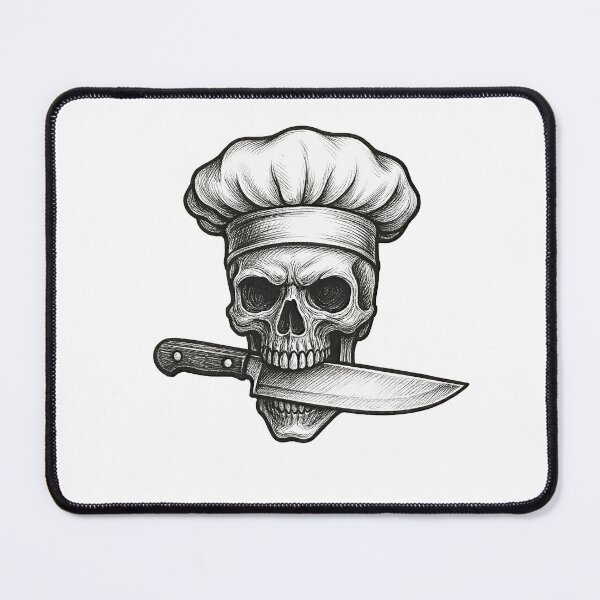 Item preview, Skull Chef Tattoo designed and sold by DroneWorks Creative.