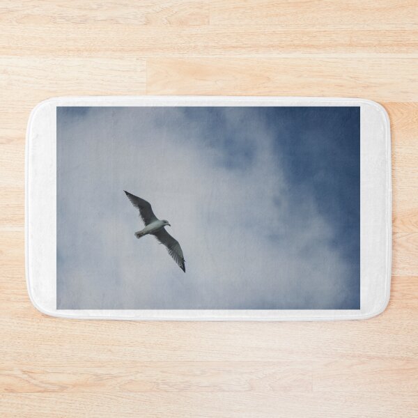Item preview, Seagull Flying Over Blue Cloudy Sky Provides Peaceful Coastal Bird In Flight Photograph designed and sold by Nmallia.