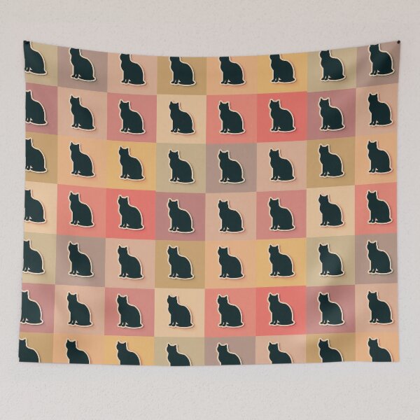 Item preview, Pink patchwork black cat designed and sold by uunaa.