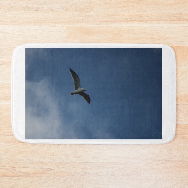 Item preview, Seagull Flying Over Blue Cloudy Sky Provides Peaceful Coastal Bird In Flight Photograph designed and sold by Nmallia.