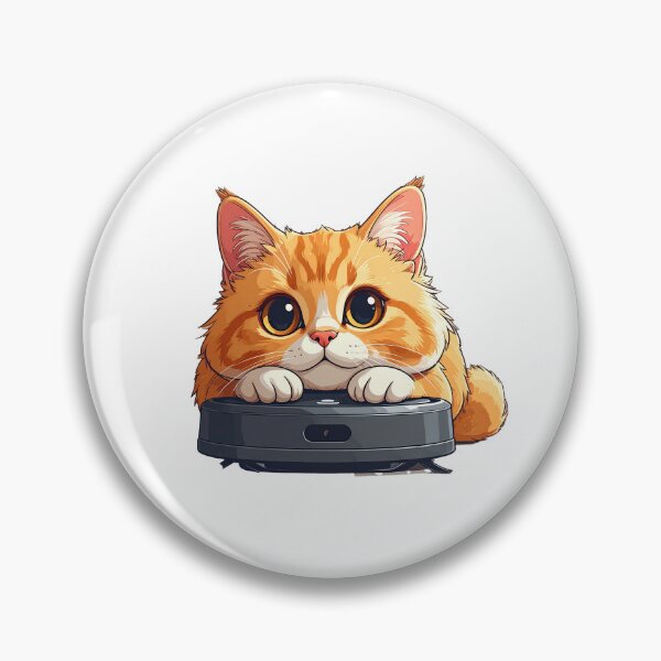 Item preview, Cute Ginger Cat Relaxing on Robot Vacuum Cleaner designed and sold by OksArtStudio.