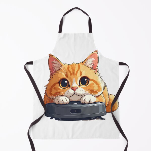Item preview, Cute Ginger Cat Relaxing on Robot Vacuum Cleaner designed and sold by OksArtStudio.