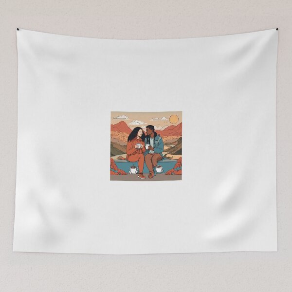 Item preview, Cozy Couple Love Illustration Design designed and sold by MMV2612.