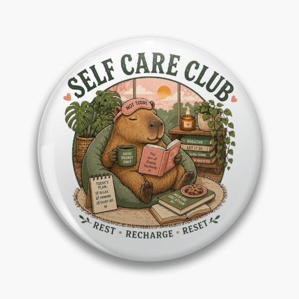 Item preview, Self Care Club Cozy Capybara Mental Vacation designed and sold by vampbabe54.