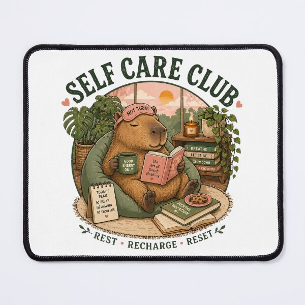 Item preview, Self Care Club Cozy Capybara Mental Vacation designed and sold by vampbabe54.