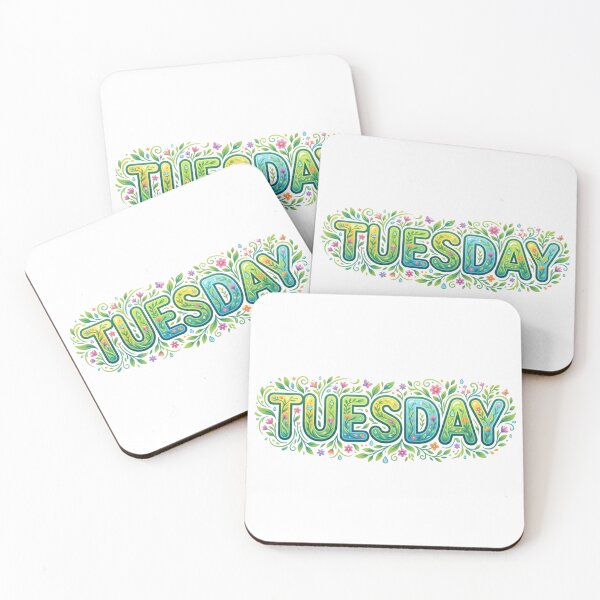 Item preview, Floral Tuesday Typography - Vibrant Spring Nature Lettering designed and sold by crackerflake.