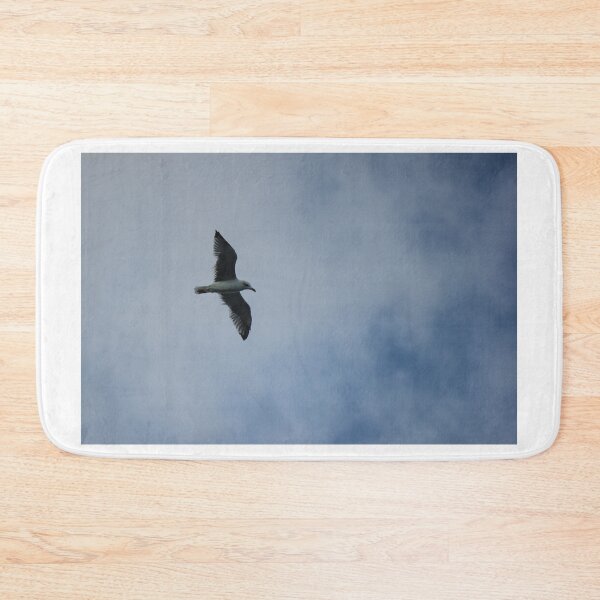 Item preview, Seagull Flying Over Blue Cloudy Sky Provides Peaceful Coastal Bird In Flight Photograph designed and sold by Nmallia.