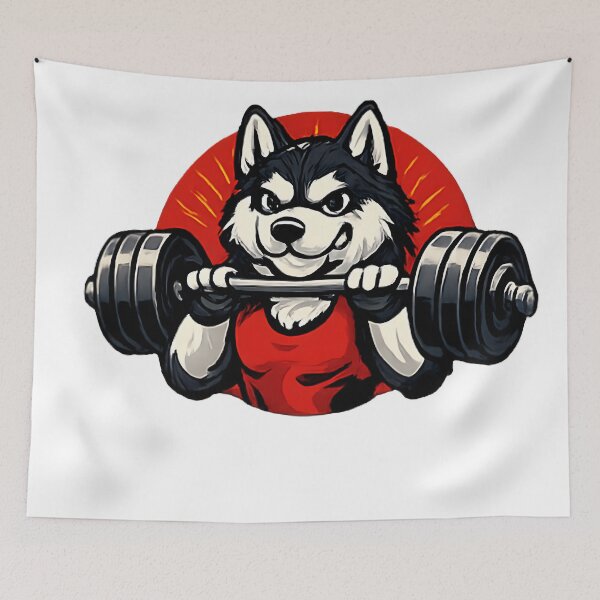 Item preview, Strong Husky Lifting Weights | Gym Dog Fitness Motivation-Strong Husky Weightlifting – Gym Dog Fitness Motivation Design designed and sold by vansaidshop ⭐⭐⭐⭐⭐.
