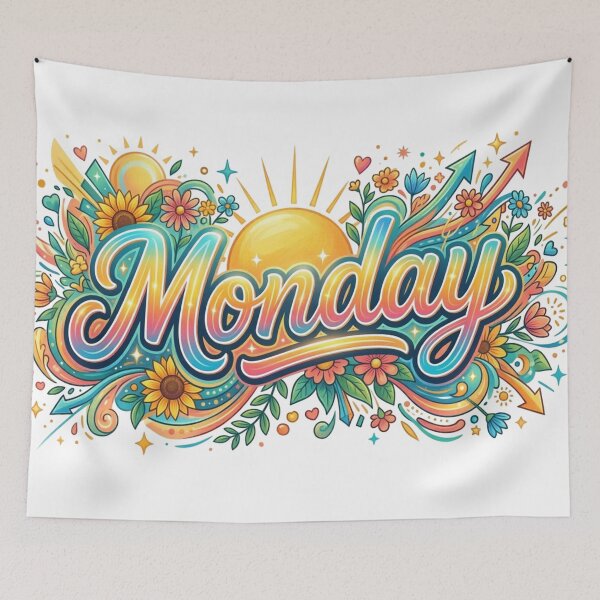 Item preview, Monday Motivation - Vibrant Rainbow Sunshine Flowers Positive Vibes designed and sold by crackerflake.