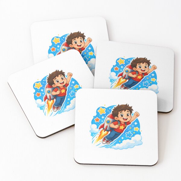 Item preview, Boy Flying with Rocket Pack Sticker Art designed and sold by Sticker_Verse_Studio.